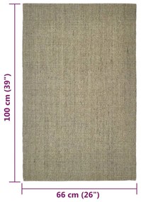 Covor din sisal natural, gri taupe, 66x100 cm Gri taupe, 66 x 100 cm