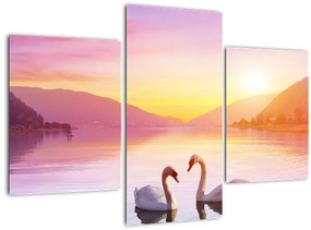 Tablou - Lebăde îndrăgostite (90x60 cm)