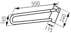 Bara suport ajutatoare rabatabila, 55 cm, alb, Ferro Novatore Help 550 mm
