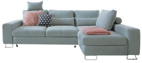 Canapea cu funcţie de ajustare a adâncimii scaunului, culoare mentă, material textil, dreapta, SATI