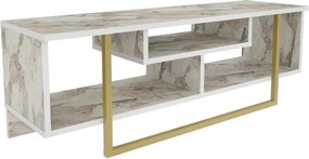 Comoda TV ASAL 120, bej/alb, PAL melaminat, 120x35x40 cm
