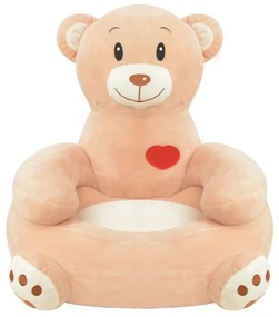 Scaun din plus pentru copii cu model urs, maro Urs