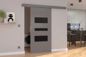 Ușă glisantă CENTO (Latime: 86 cm, Culoare: Sonoma /Negru Lacobel)