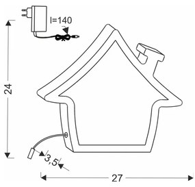 Veioză pentru copii roz House – Candellux Lighting