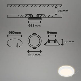 SET 3x corp de iluminat LED încastrat pentru baie Briloner 7055-036 LED/3W/230V IP44