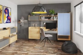 Corp depozitare modular Mobius 2D natur/alb – H83 cm