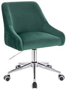 HR920K Scaun Verde din Catifea cu Bază Cromata