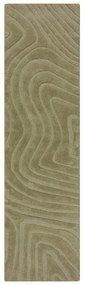 Covor tip traversă kaki țesut manual din lână 60x230 cm Mesmerise Sage – Flair Rugs