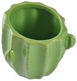 Ghiveci ceramic in forma de cactus, Ø 10 x 10 cm, verde deschis
