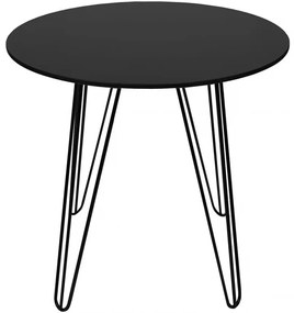 Masa de dining rotunda HARRY 80x80, negru