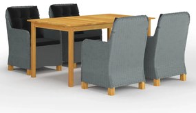 vidaXL Set de mobilier pentru grădină, 5 piese, gri deschis