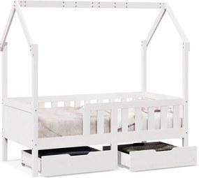 vidaXL Cadru de pat copii cu sertare, 80x170 cm, lemn masiv pin