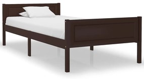 322118 vidaXL Cadru de pat, maro închis, 100x200 cm, lemn masiv de pin