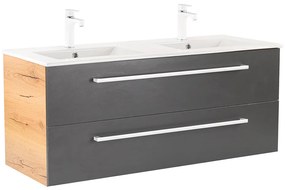 Dulap inferior Vario Clam 120 cu lavoar stejar-antracit
