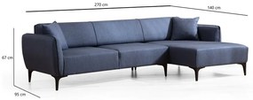 Colțar albastru Belissimo, colț pe partea dreaptă – Balcab Home