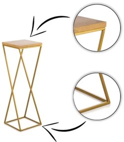 Suport pentru flori LOFT 70x24 cm auriu/maro