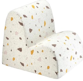 Fotoliu de copii alb cu tapițerie din țesătură bouclé/cu tapițerie din chenille Terrazzo Cloud – Wigiwama