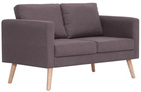 281365 vidaXL Canapea cu 2 locuri, gri taupe, material textil