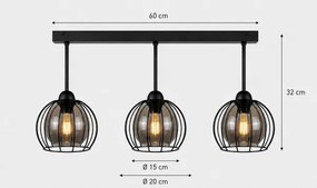 Lustră aplicată SOLO BLACK 3xE27/60W/230V