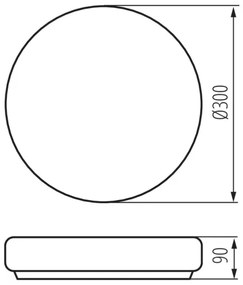 Plafonieră pentru baie PERAZ 1xE27/60W/230V d. 30 cm IP44 Kanlux 8812