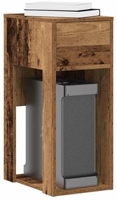 vidaXL Suport turn pentru computer cu sertar lemn vechi 30x44x74 cm