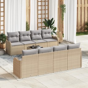 vidaXL Set de canapele pentru grădină 9 pcs Bej 55 x 55 x 37 cm