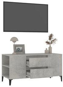 Comoda TV, gri beton, 102x44,5x50 cm, lemn prelucrat 1, Gri beton