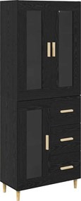 vidaXL Bufet cu sertar Stejar Negru 69,5 x 34 x 180 cm Lemn compozit