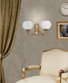 Aplica clasica cu 2 btate din alama design italian 8650