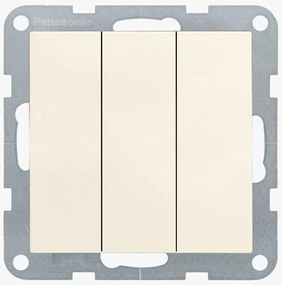 Intrerupator triplu 10A, IP20, Bej, Panasonic Karre Plus 55