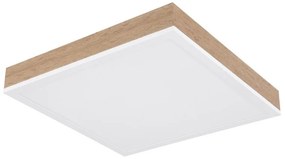 Plafoniera LED aluminiu alb, MDF aspect de lemn DORO 30x30cm