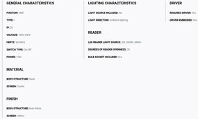 Aplica moderna design elegant SAMBA reader LED alb/galben