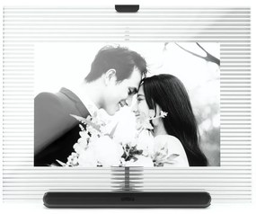 Ramă foto neagră cu picior de susținere din sticlă 16x20 cm Flute – Umbra