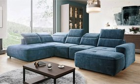 Coltar extensibil COLOMBO XL, sezlong stanga, stofa clasica galben mus