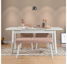 Set mobilier sufragerie Dobuse 2 (alb + piatră) (pentru 4 persoane). 1093786