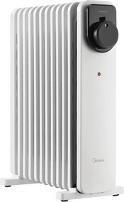 Calorifer cu ulei Midea MHO2311MCPW, 2300 W, 20 m², 11 elemenți, 3 trepte, Termostat manual, cronometru, Alb