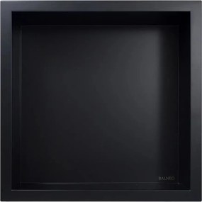 Raft incastrat patrat Balneo Wall-Box 30x30x10 cm negru periat