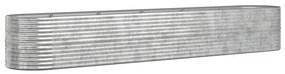 Jardiniera argintiu 440x80x68 cm otel vopsit electrostatic 1, Argintiu, 440 x 80 x 68 cm