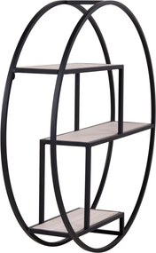 Raft negru/în culoare naturală etajat din lemn masiv de paulownia 62 cm Rotterdam – House Nordic