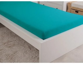 Cearșaf de pat jersey 4Home Ideal verde turcoaz,, 90 x200 cm, 90 x 200 cm