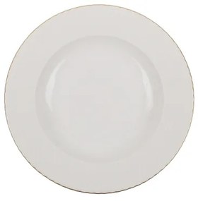 Set de veselă 24 piese, din porțelan, alb/auriu