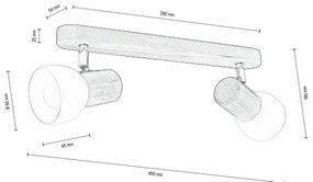 Spot de tavan Spot-Light DO2225256 NEL 2xE27/15W/230 nuc
