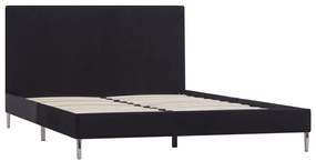 Cadru de pat, negru, 120 x 200 cm, material textil Negru, 120 x 200 cm
