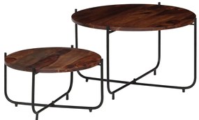 vidaXL Set masă de cafea, 2 piese, lemn masiv de acacia, 60 x 35 cm