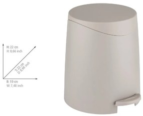 Coș de gunoi taupe cu pedală din plastic 3 l Portes – Allstar