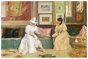 Tablou - William Merritt Chase, A Friendly Call, reproducere (90x60 cm)
