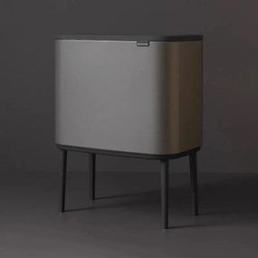 Coș Brabantia Bo Touch 651113, 11+23 l, Deschidere lină și silențioasă, Deschidere mare, Gri