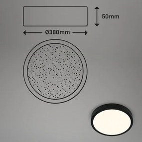 Plafonieră LED dimabilă RUNA LED/22W/230V negru Briloner 3704-015 + telecomandă