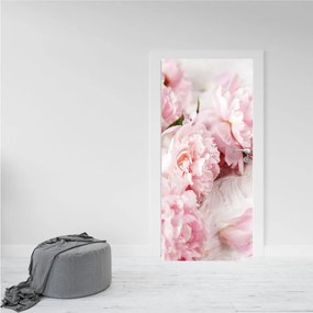 Autocolant decorativ pentru Usa - Floare roz