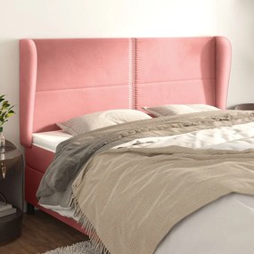 3117881 vidaXL Tăblie de pat cu aripioare, roz, 183x23x118/128 cm, catifea